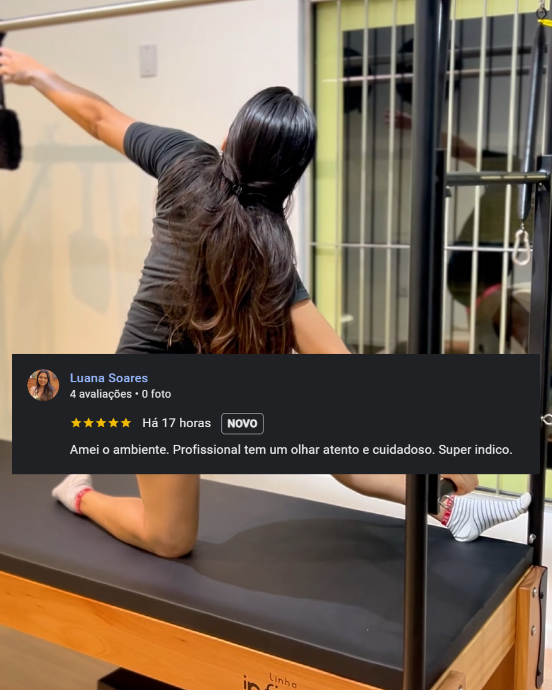 Avaliação de aluna da Movimenttá Pilates em Criciúma