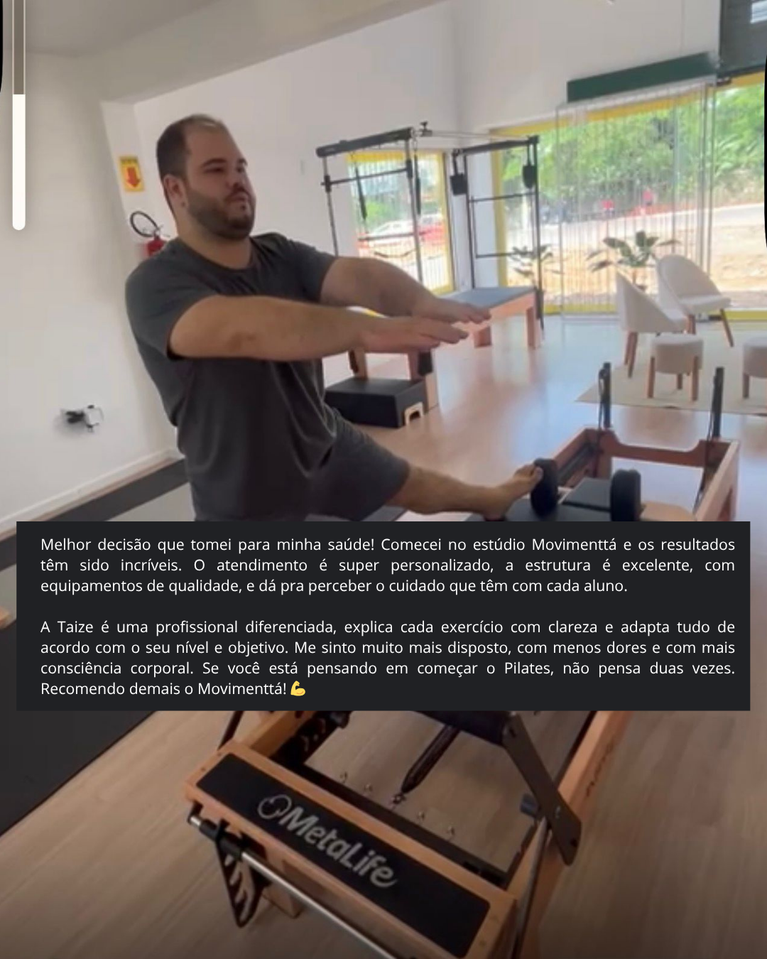 Avaliação de aluno da Movimenttá Pilates em Criciúma