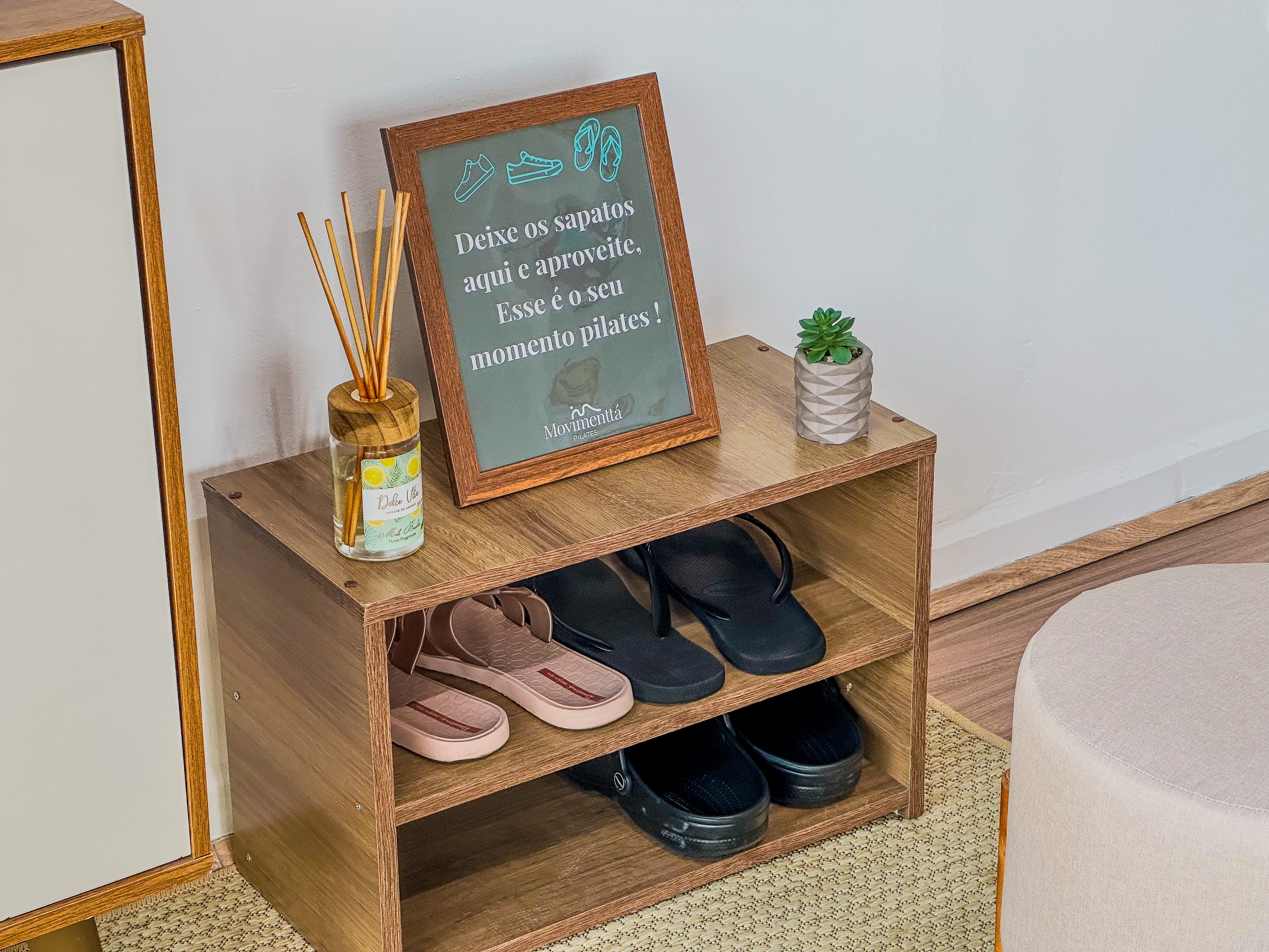 Entrada acolhedora do Estúdio Movimenttá Pilates